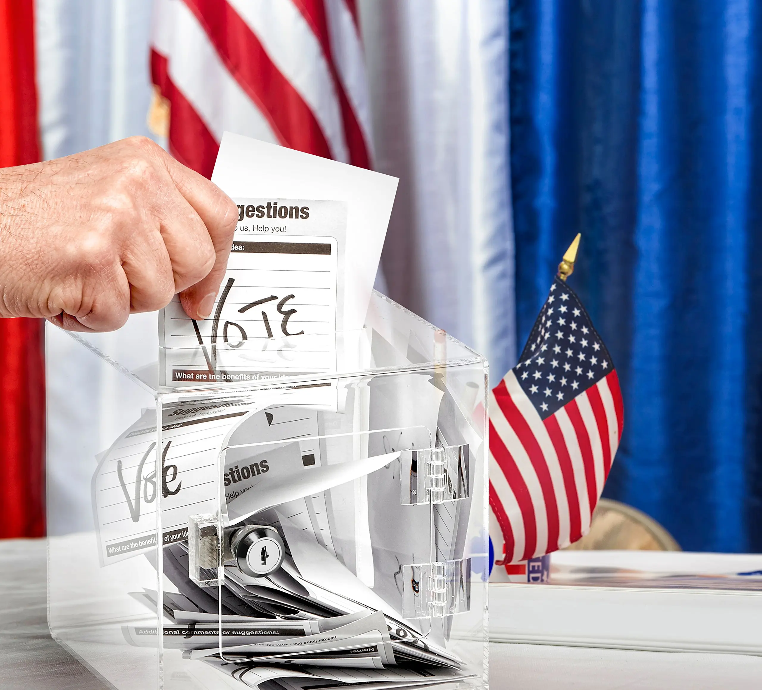 Acrylic Ballot Box Clear Donation Box with with Lock Easy Open Rear Door