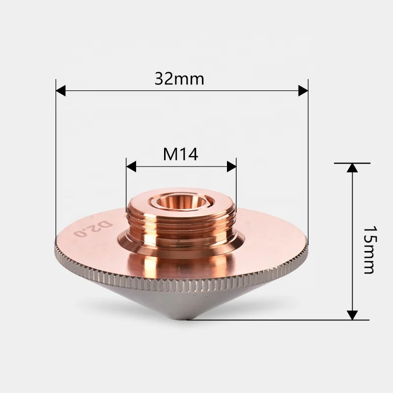 Pangolin R32-A Caliber 1.0-5.0mm Original Double Layer Laser Nozzles For Fiber Laser Cutting Machine Head