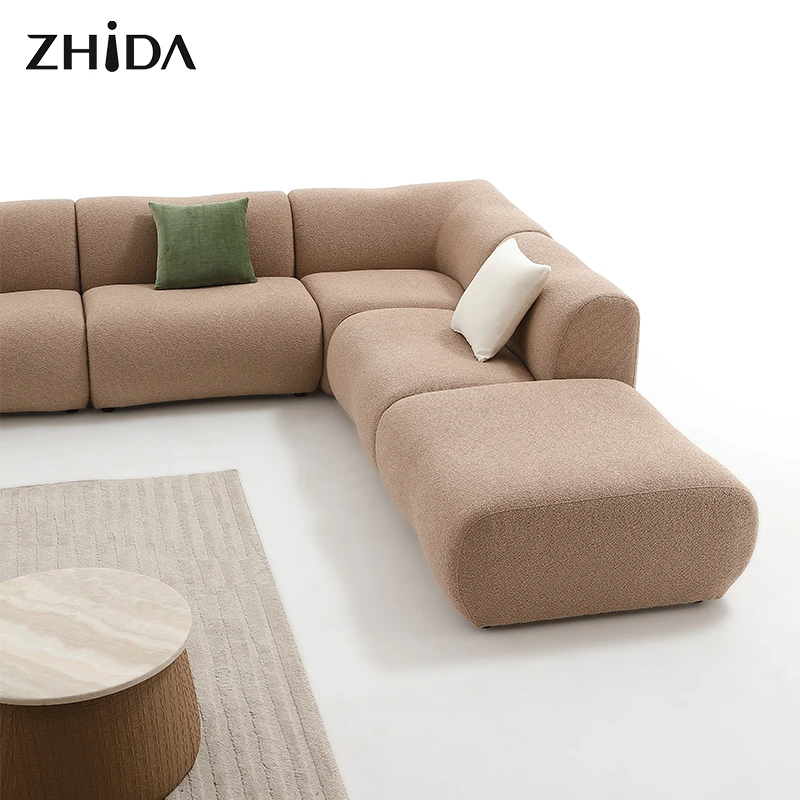 Modern Custom Combination Furniture Sofa Set Furniture Living Room Sofa Fabric Linen 7 Sets of 7-seat sofa Furniture