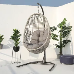 Outdoor Wicker Garden Adult Swing Seat, Outdoor Swing Chair Hanging Egg, Cheap Metal Round Hanging Egg Chair