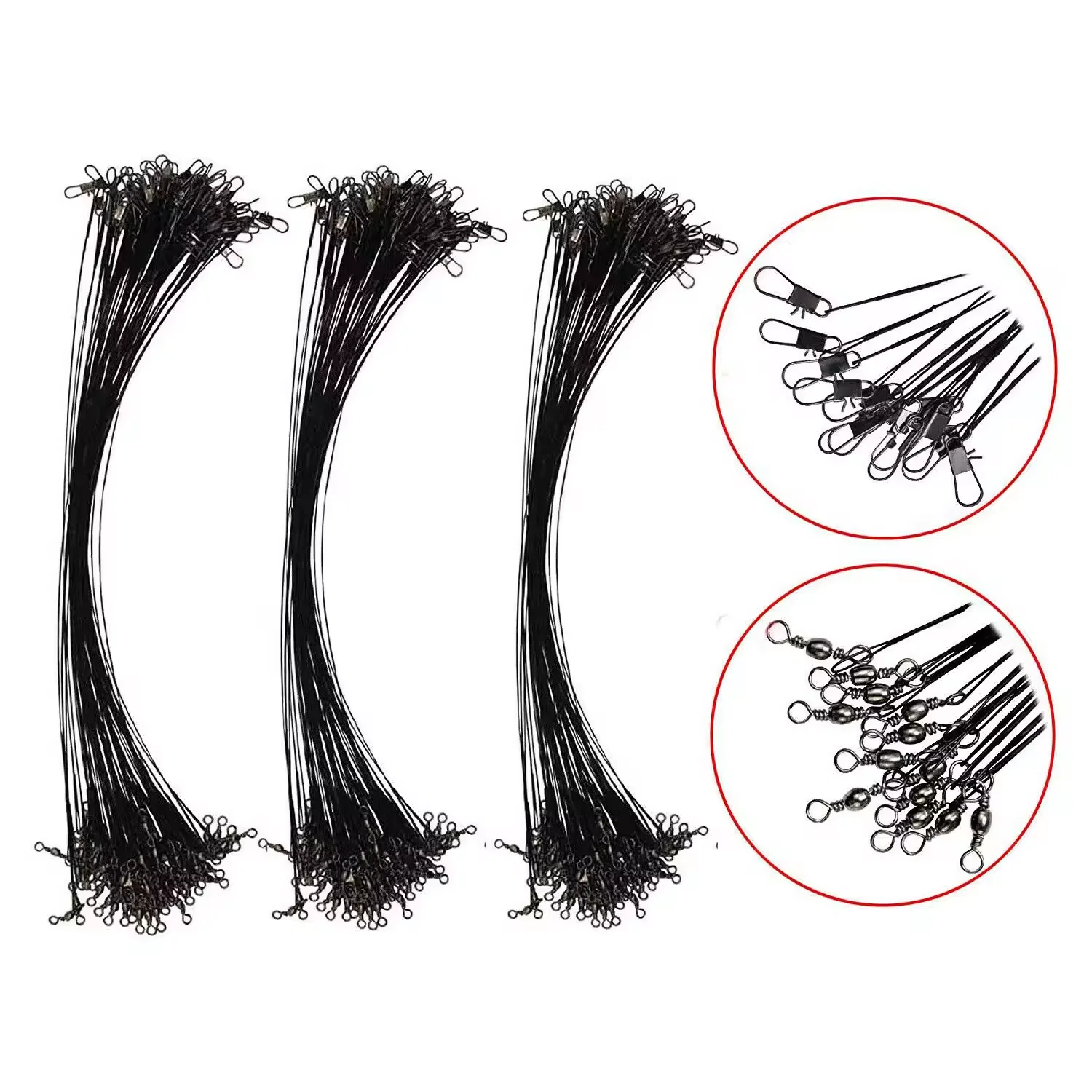 15/20/25/30CM Anti-Bite Steel Wire Leader Leashes Swivel Fishing Lure Accessories Made Durable Lead Material Fishing