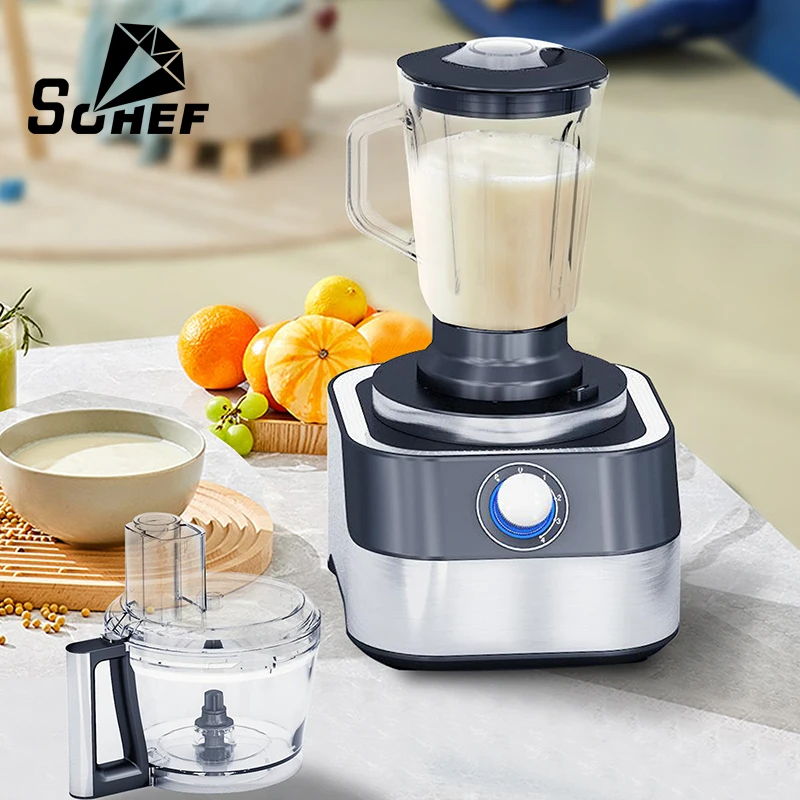 Household Low Noise Multifunctional 3 in 1 Stand Food Mixer With Juicer Blender Meat Grinder and Powder.