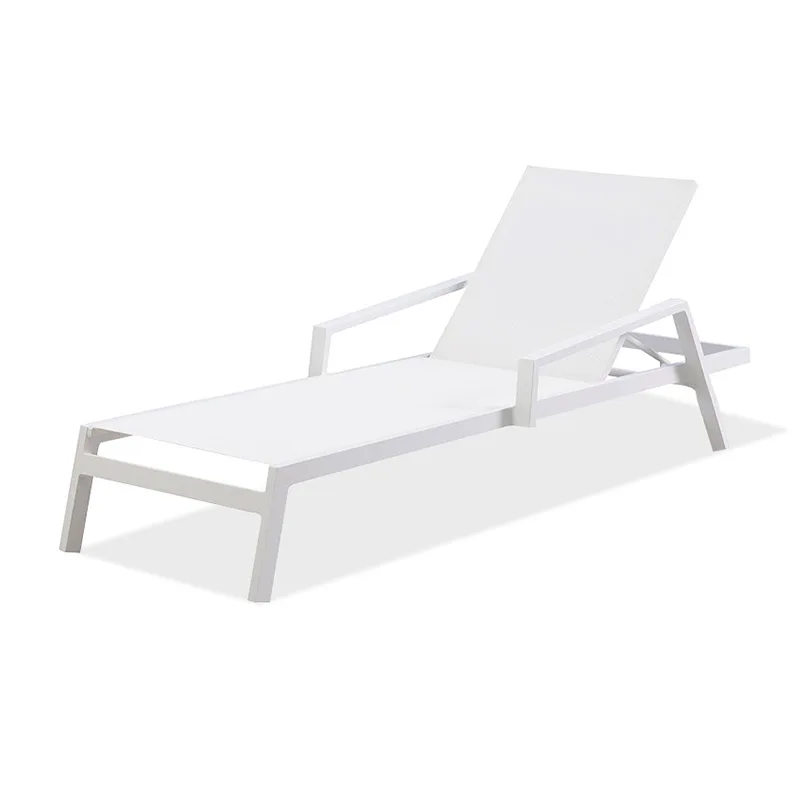 Outdoor Poolside Furniture Aluminum Beach Garden Pool Lounger Chair Pool Sun Lounger With Cushion