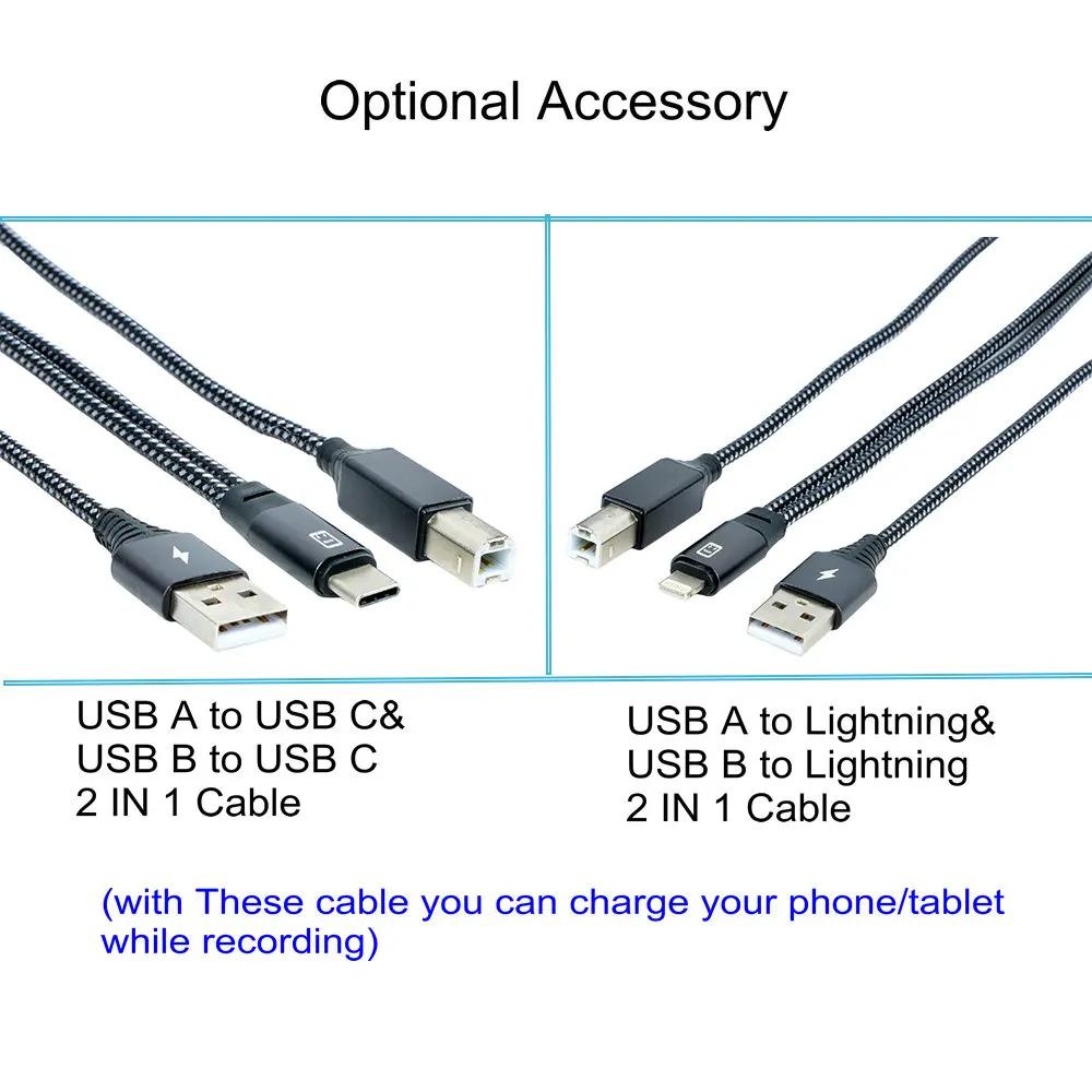 desktop condenser microphone with 3-legged adjustable stand
