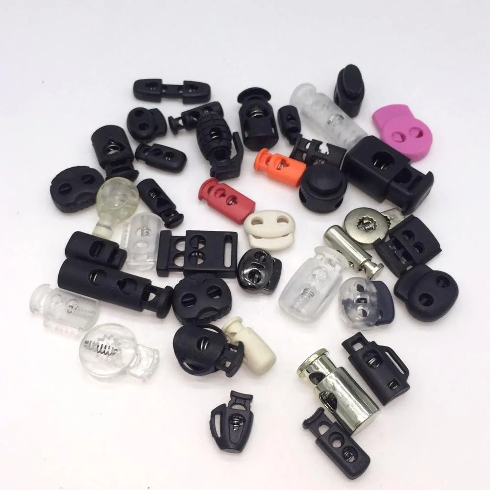 Antiskid Buckle Black Plastic Shoes Buckle Shoelace Decorations Outdoor Running Sport Rope Clamp Cord Locks Stopper