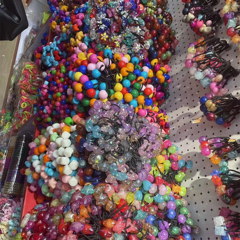 MYLULU Yiwu Buying Agent hair big bead ponytail knocker ball kids hair ties little girls large hair bobbles ball for kids