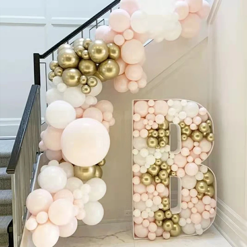 Giant 100/120CM Number Letters Mosaic Frames For Balloon LOVE BABY Birthday Anniversary Wedding Party Backdrop DIY Balloon Stand