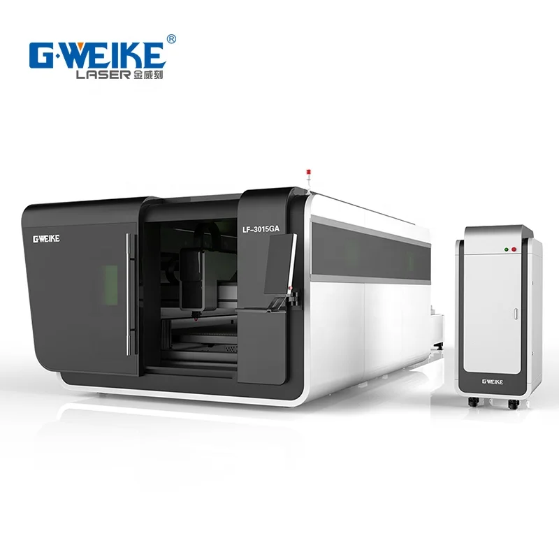 OEM настраиваемый Gweike 3015 закрытый волоконно-лазерный станок для резки листового металла алюминия железа нержавеющей стали
