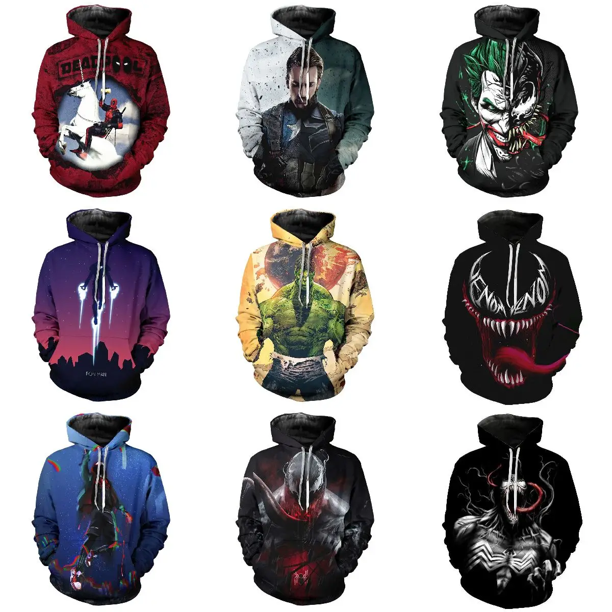 3D printed Custom hoodie Movie Marvel Leisure sports hoodie Plush Toy Dolls Comics Marvel jacket Cartoon Dolls