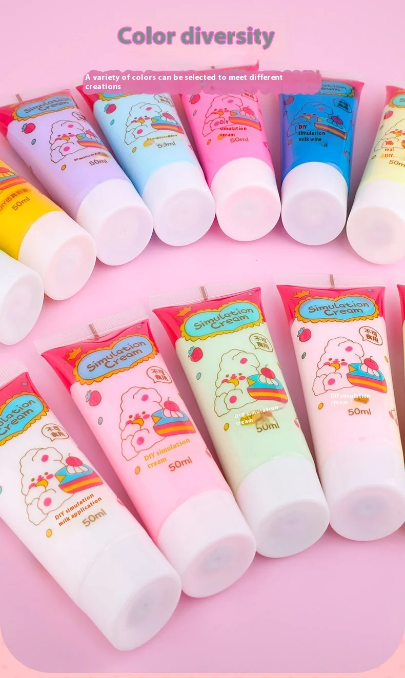 Hot Selling 24 Colors 50ml Whipped Cream Glue Adhesive Simulation Cream For DIY Making Phone Case