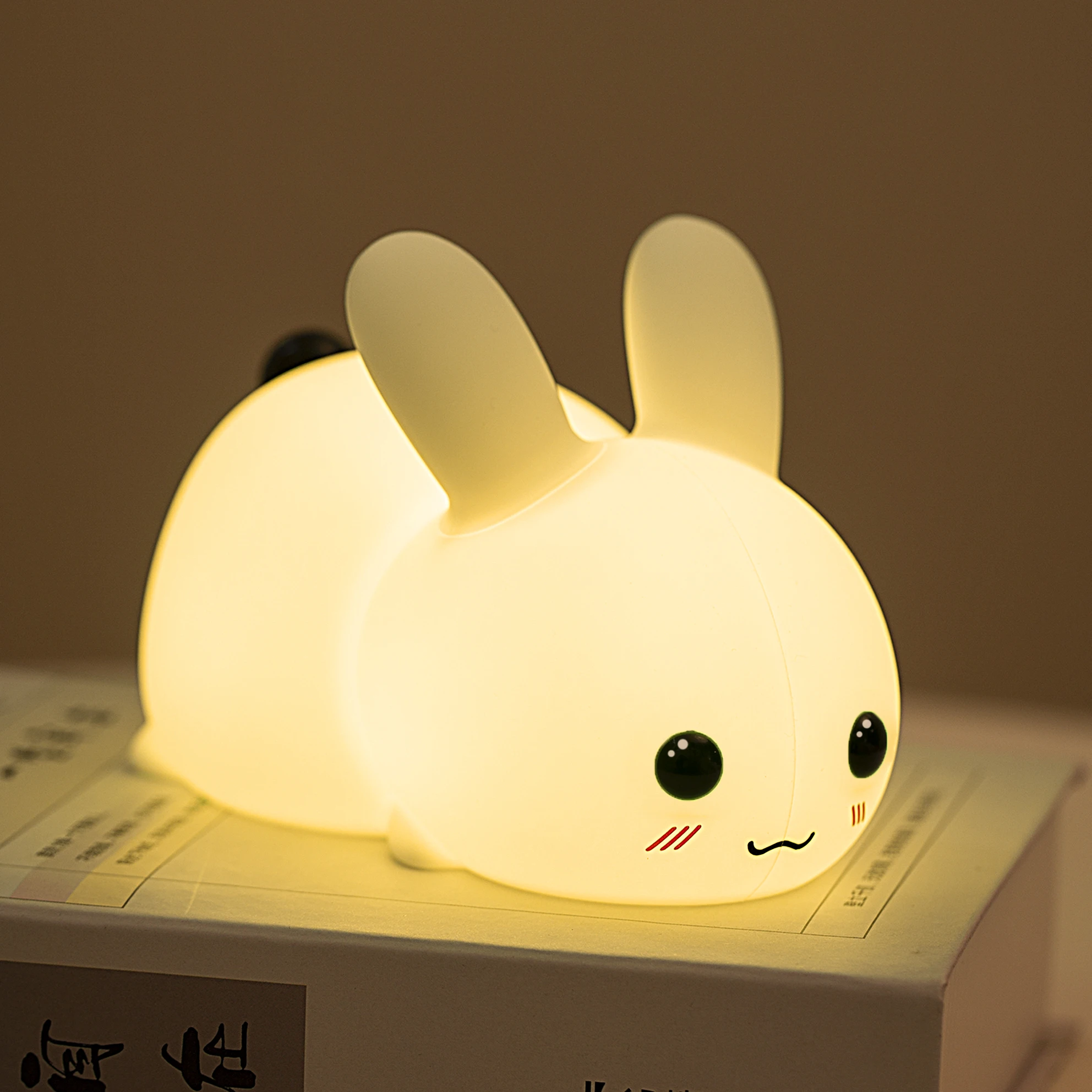 China Hot Sale Led Soft Touch Christmas Gifts Lamp Bunny Rabbit Silicone Night Light For Kids Silicone Animal Night Light