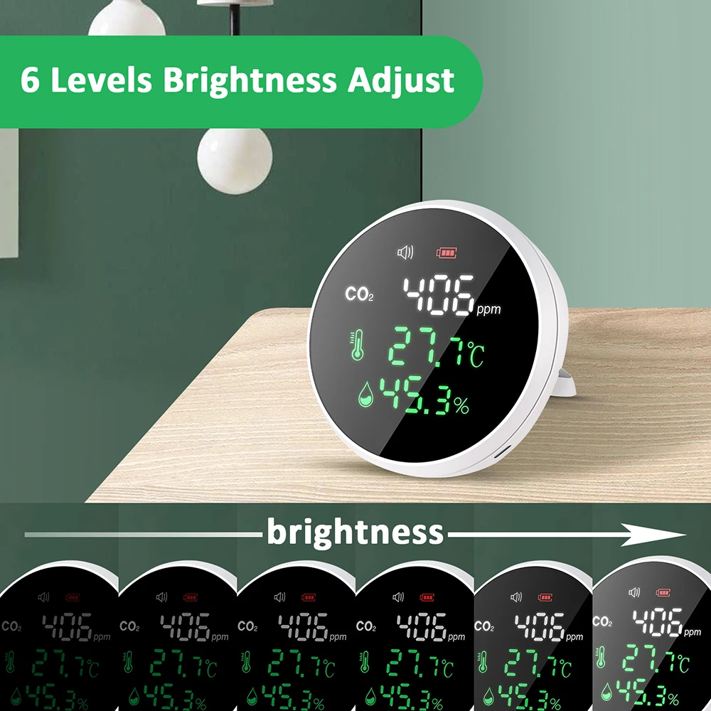 Air quality monitoring system CO2 meter PM2.5 dust detector