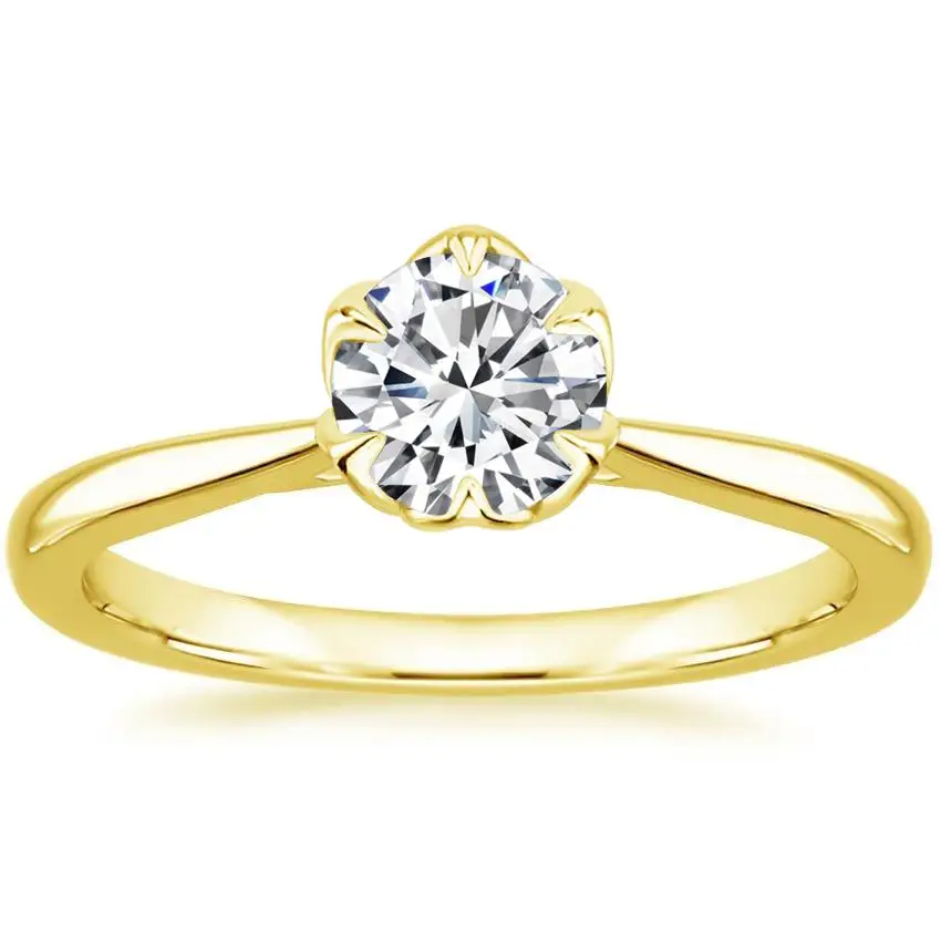 
Best Quality 1.00CT Trellis Ring Four Prong Hearts Arrows in 14K Gold Moissanite Solitaire Ring 