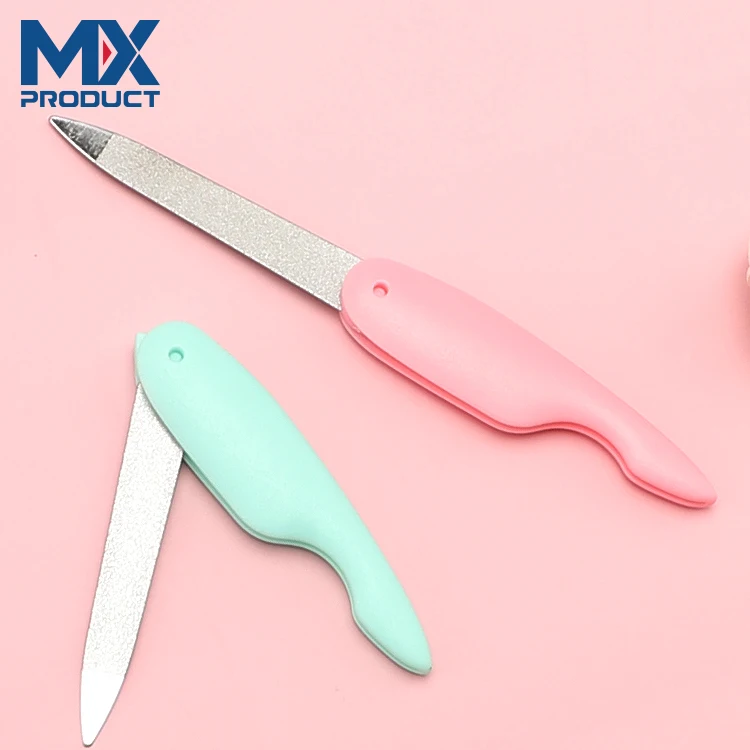 Оптовая продажа от производителя, складная пилка для ногтей из нержавеющей стали для полировки красивых ногтей.
