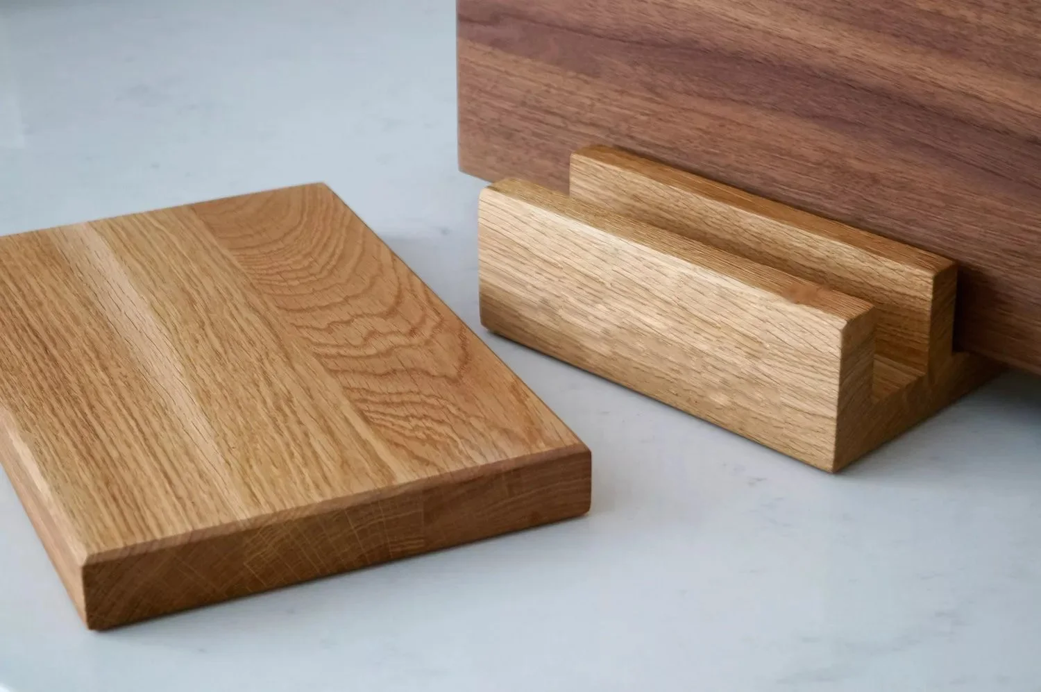Handcrafted Solid Wood Cutting Chopping Block Boards with Wood Stand for Holding