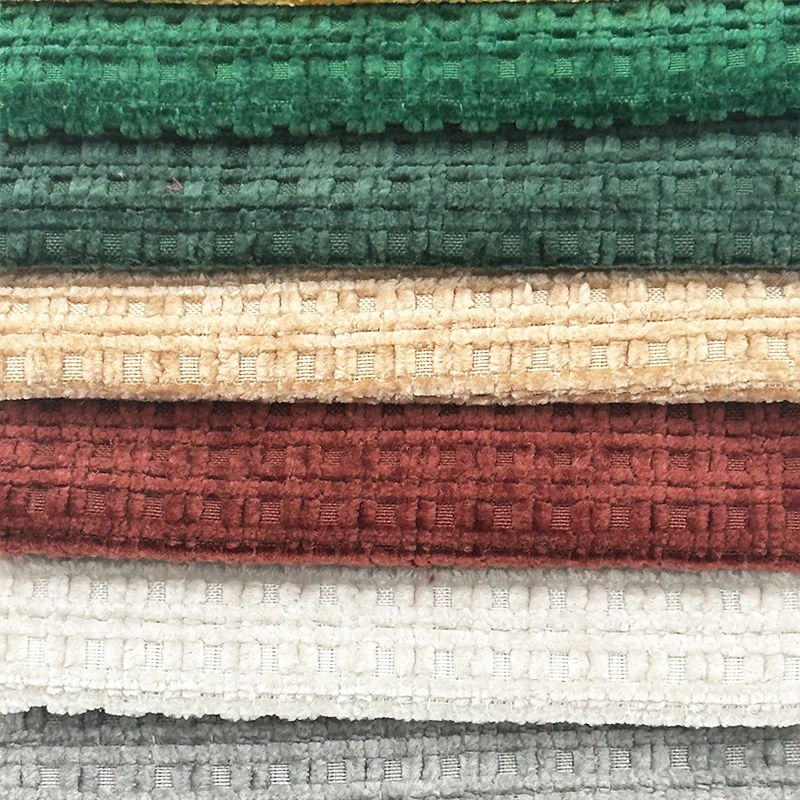 Wejoy colorful 260gsm single side checkered ripstop pattern chenille for furniture sofa cover