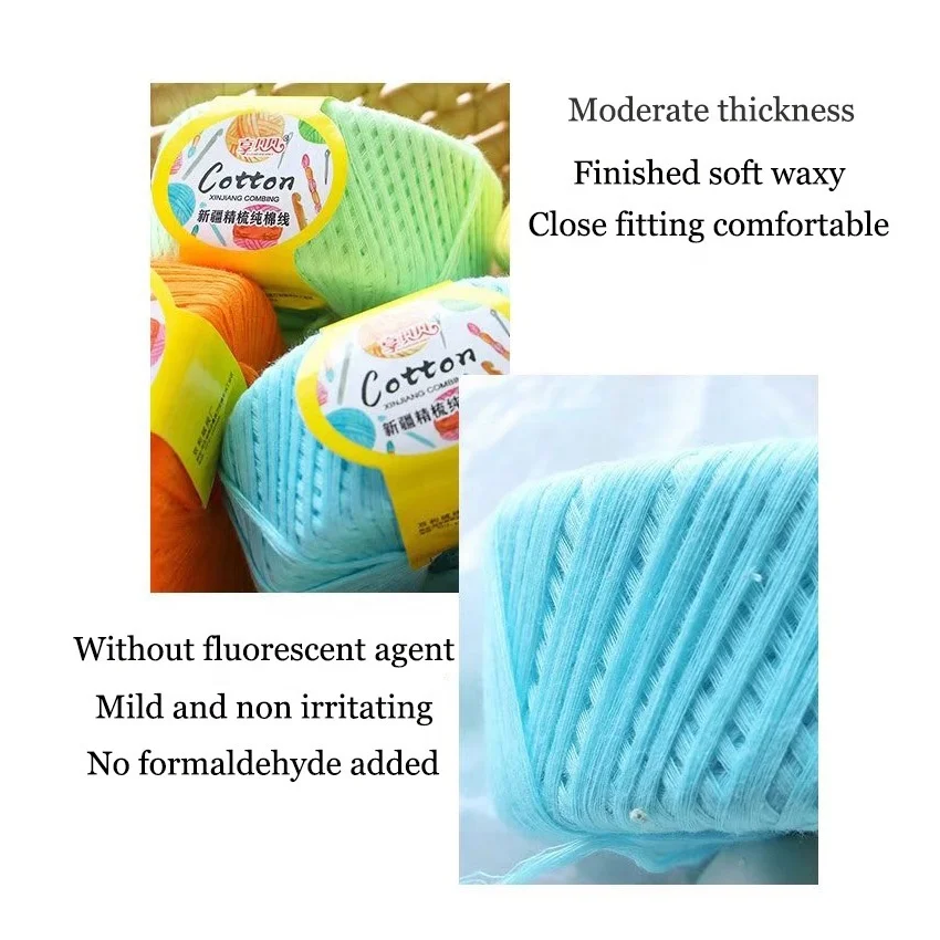 Factory manufacturer import yarn Soft ventilation 100%Cotton Combed Cotton Yarn for knitting sweaters Socks