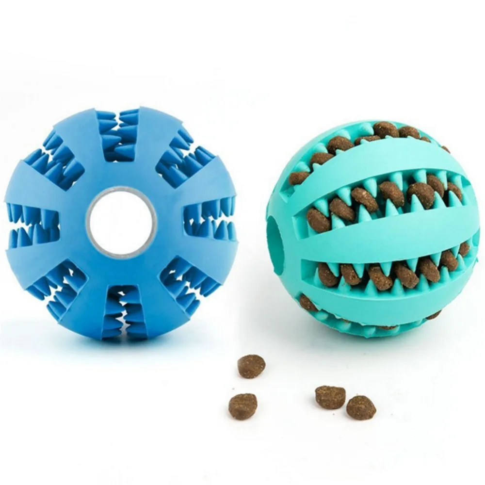 Pet Dog Toy Interactive Rubber Balls for Small Large Dogs Puppy Cat Chewing Toys Pet Tooth Cleaning Indestructible Dog Food Ball