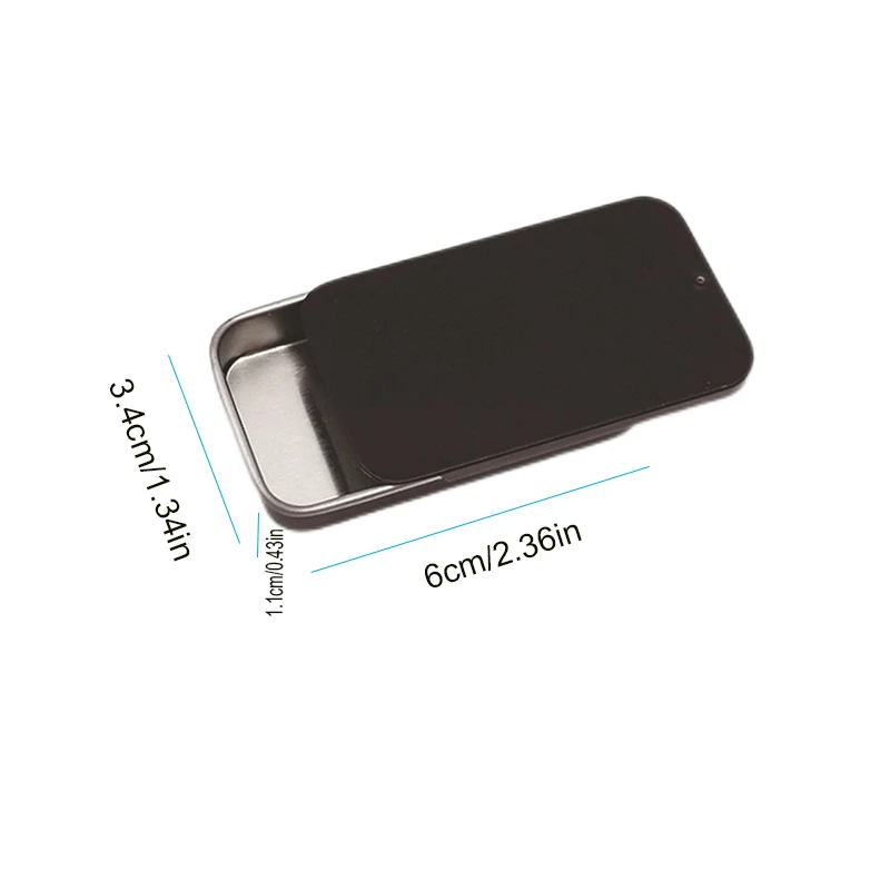 Multiple Colors Small Rectangular Slide Top Metal Tins with Keychain for Lip Balm Mint