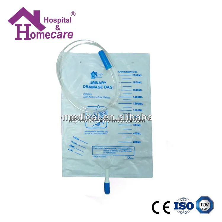 CE ISO certified pvc push-pull medical disposable urine bag for hospital