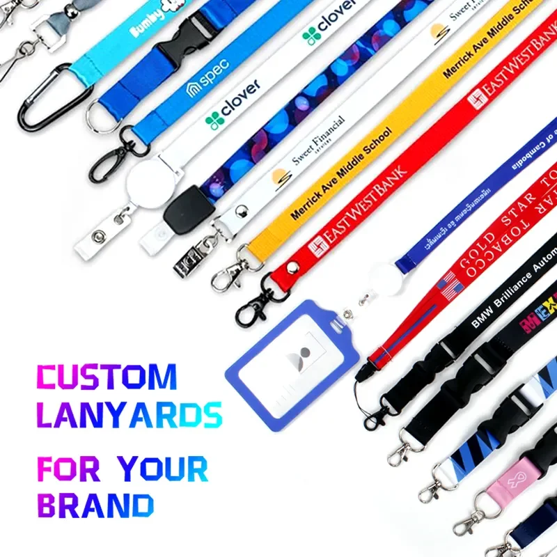 Manufacturer Wholesale Custom Dye Sublimation Printed Neck Strap Polyester Lanyards With ID Card Holder