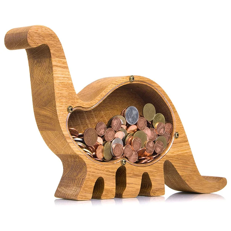 Hot Sale Piggy Alphabet Money Safe Coin Bank Jacket Piggy Bank Money Boxes Wooden Animal Shape Piggy Bank