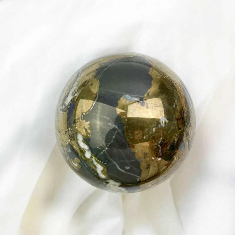Natural Crystal Crafts Pyrite Sphere Polished Custom Crystal Ball Sphere Pyrite Sphere For Feng Shuiui
