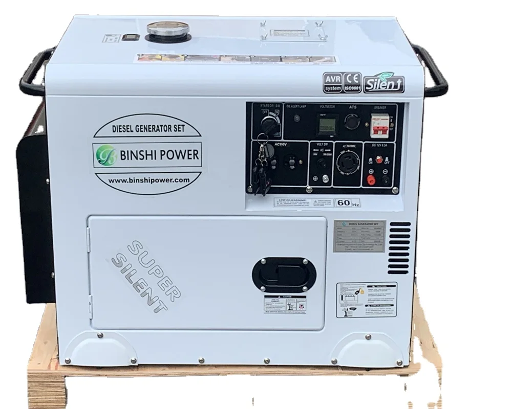 Portable 8KW 220V Single Phase Silent Diesel Generator Set AC DC Alternator Electric Home Power Inverter Diesel Generators 8kw