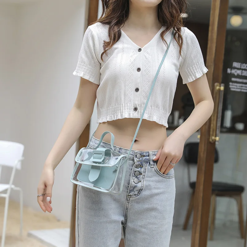 2022 Fashion Women Shoulder Bag Clear Handbags Jelly Clutch Purse Transparent Purses Women Tote Handbags PVC Bag with Handle