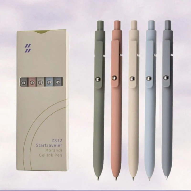 New Morandi Retro Gel Pens Stationery Wholesale Promotion Pen 0.42mm Black Gel Pen