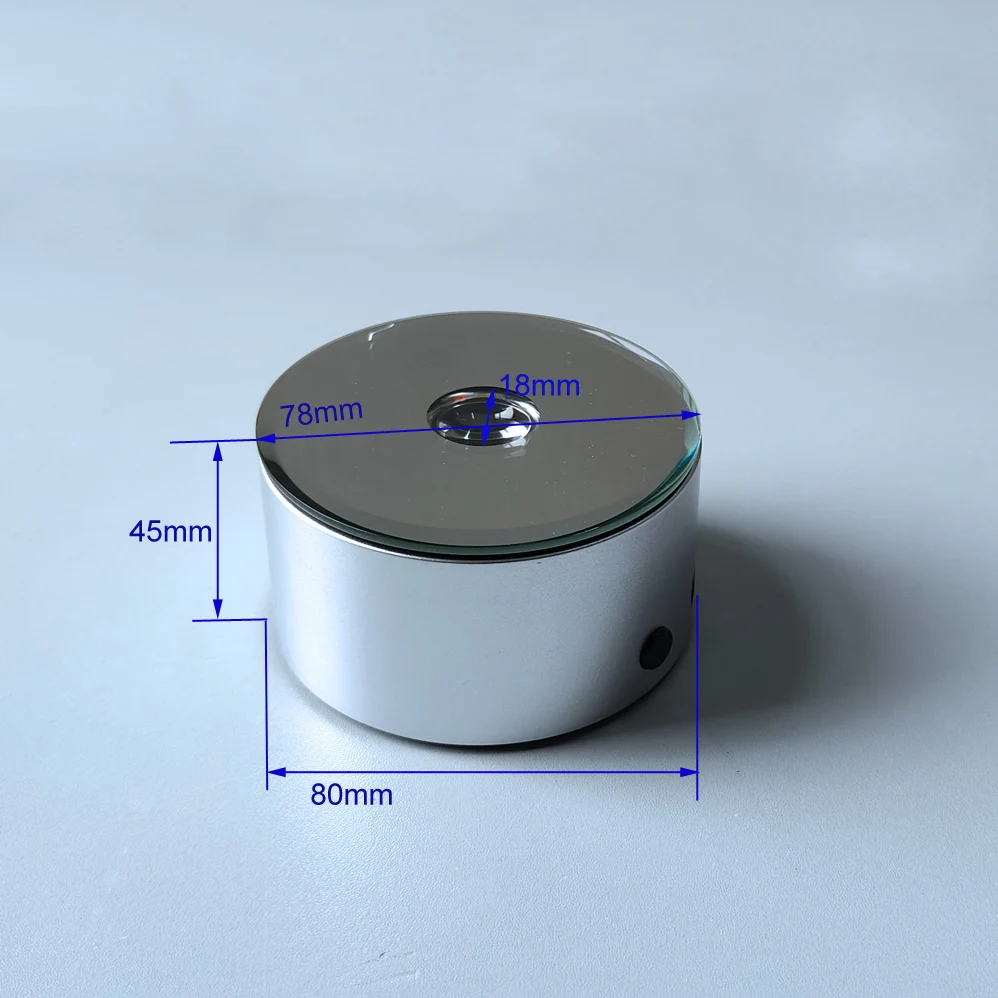 Small Round Sliver plastic option light colors rotating led crystal light base for bottle displaying