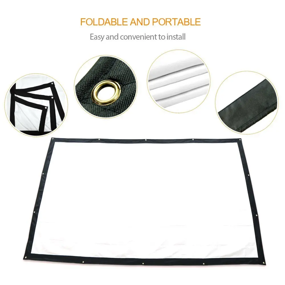 Front Projection 3D Silver Screen / High Gain projector Screen PVC Fabric Cinema with eyelets