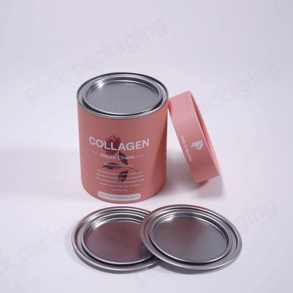High Quality Custom round Cylinder paper tube pink coffee packaging eco-friendly coffee and snack box