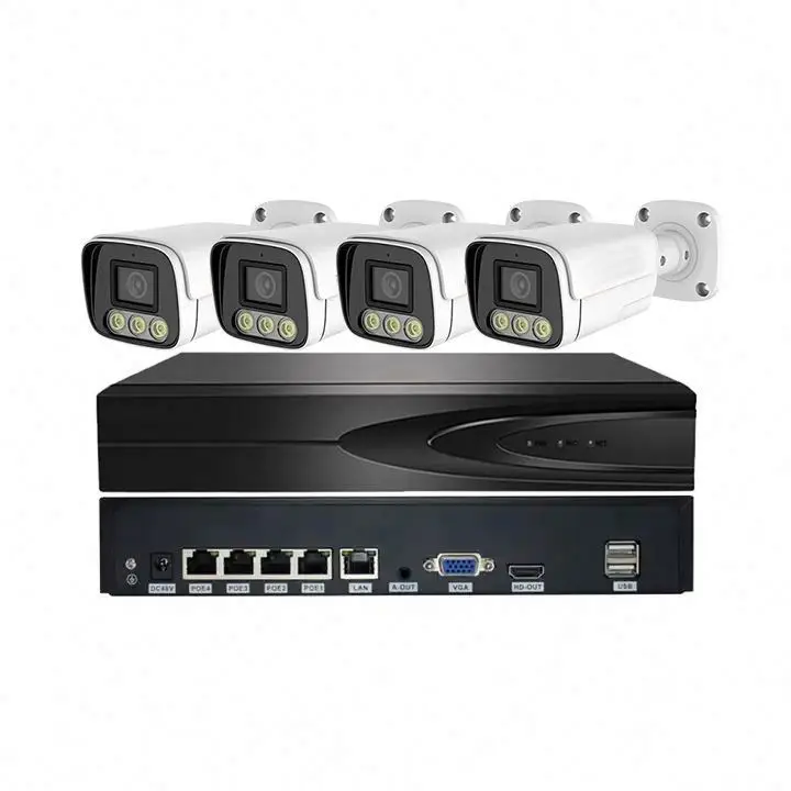 Tuya Smart Hd Surveillance 5MP 4CH Ip cctv camera system poe security Nvr Camera Kit Set 2 way audio