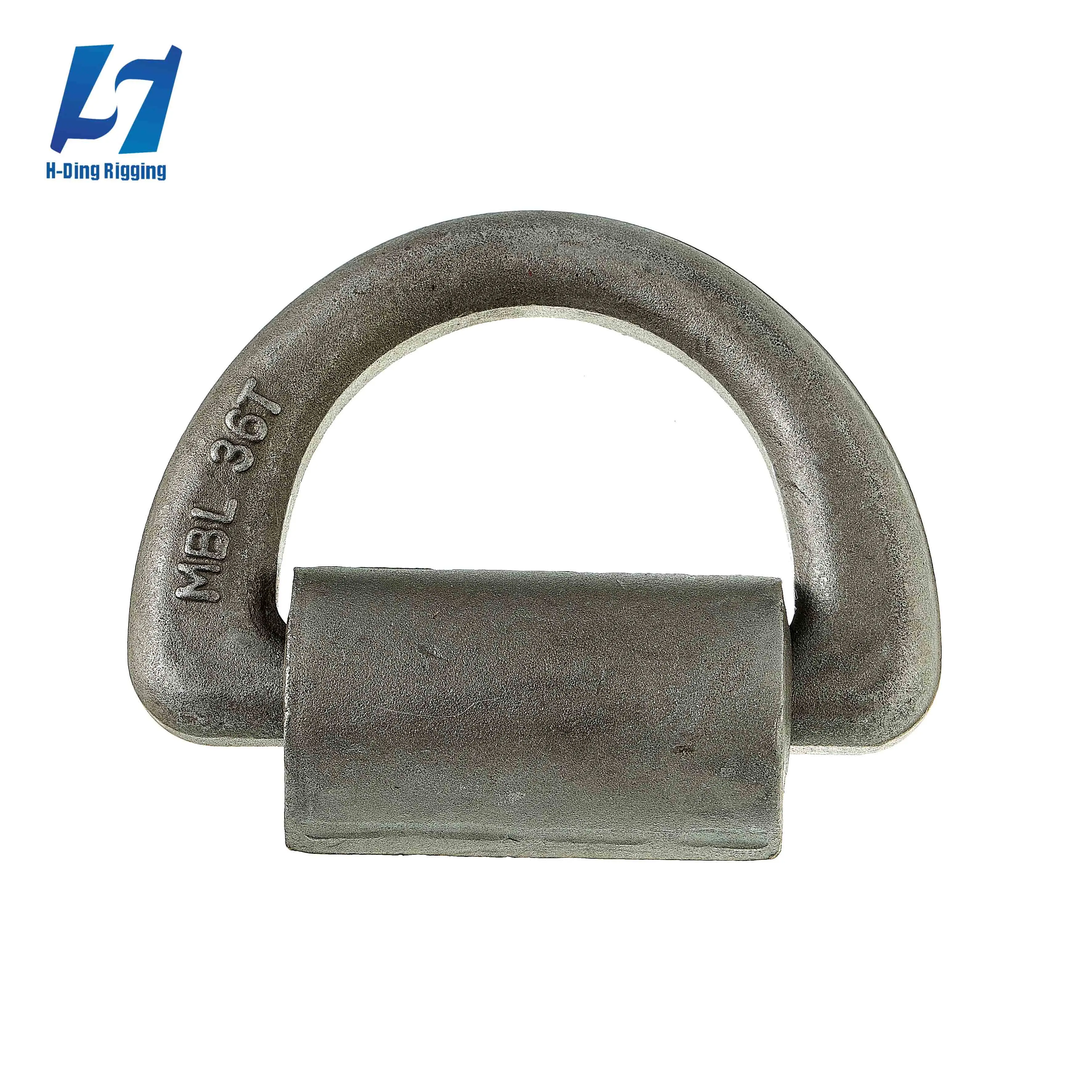 Wholesale high quality rigging hardware items marine lift carbon steel lashing forged d ring welded black d rings with brackets
