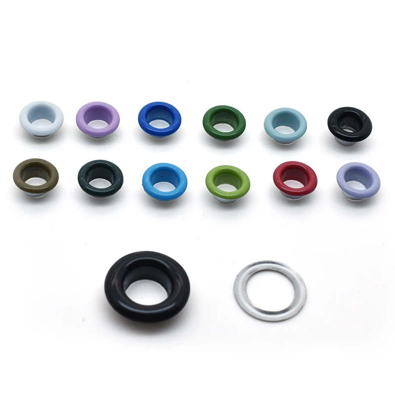 wholesale Lead Free Nickle Free 5mm Inner Iron painted colorful Grommet Eyelets for Clothing Bags Shoe Leather Garment