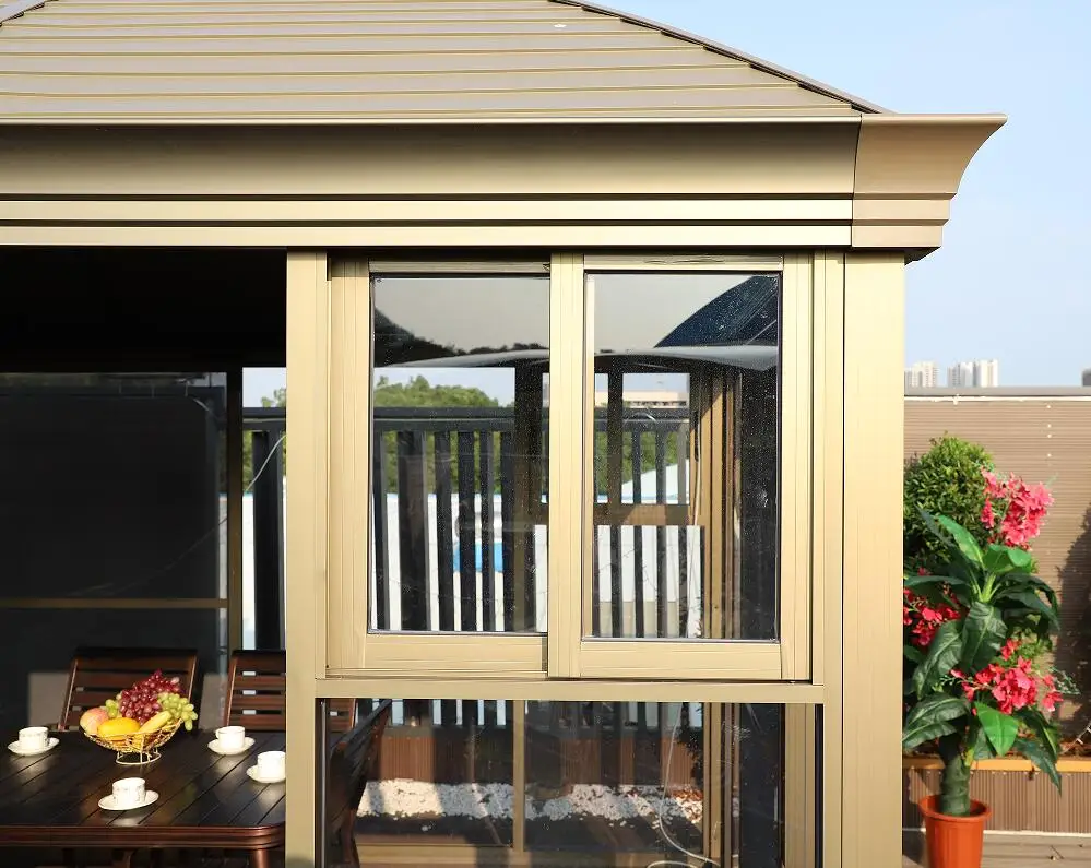 300*400 см стеклянный дом Зимний сад солярий с раздвижными дверями