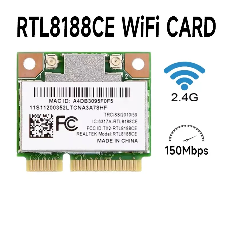 Half-Mini Wireless Wifi Network Card for RealTek RTL8188CE 8188EE 802.11b/g/n Wireless N PCI Express Half Height Mini WIFI WLAN