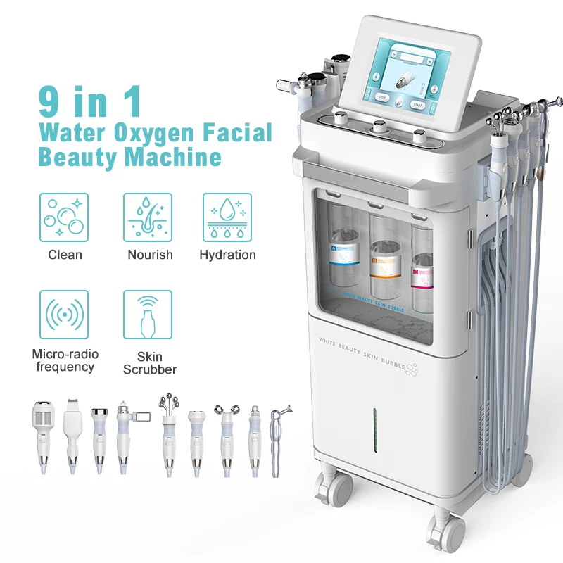 2022 9 in 1 Hydrobeauty Microdermabrasion Handle Deep Clean Aqua Peeling Anti Aging Skincare Facial Machine Hydro