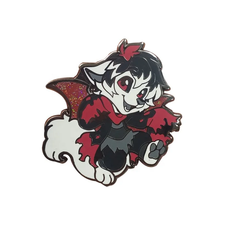 Hot sale black metal dog enamel pins custom lapel pins