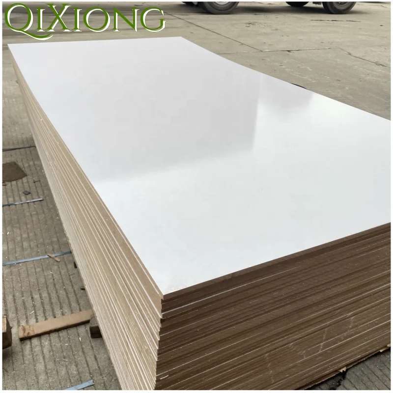 QIXIONG 2023 18mm 4x8 MDF  with Melamine Film Sheet Melamine Laminated MDF Board for Furniture and Kitchen Cabinet