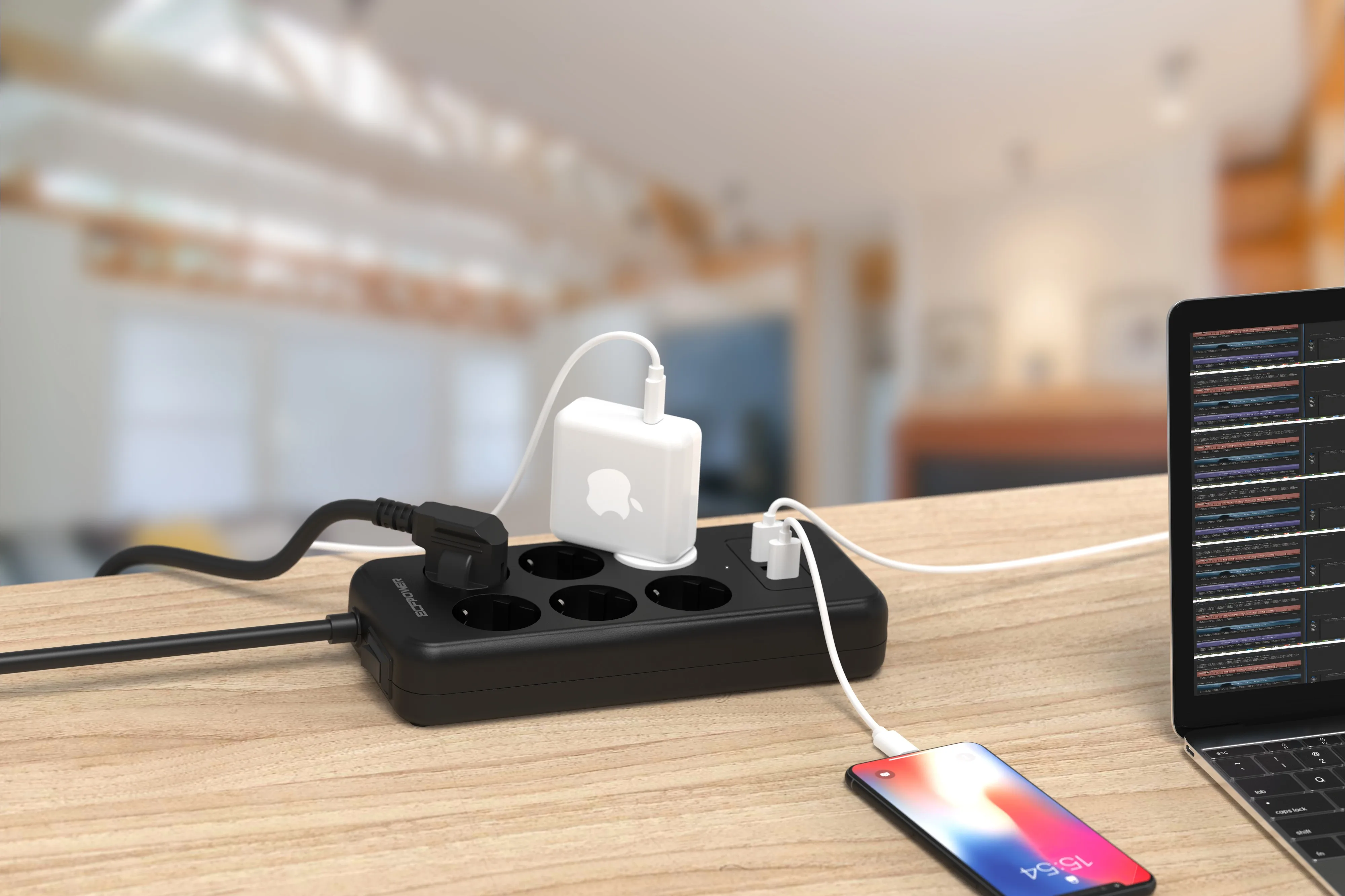 Удлинительный шнур европейского стандарта сетевой фильтр с Usb Pd 6 Ac стабилизатор напряжения для дома офиса