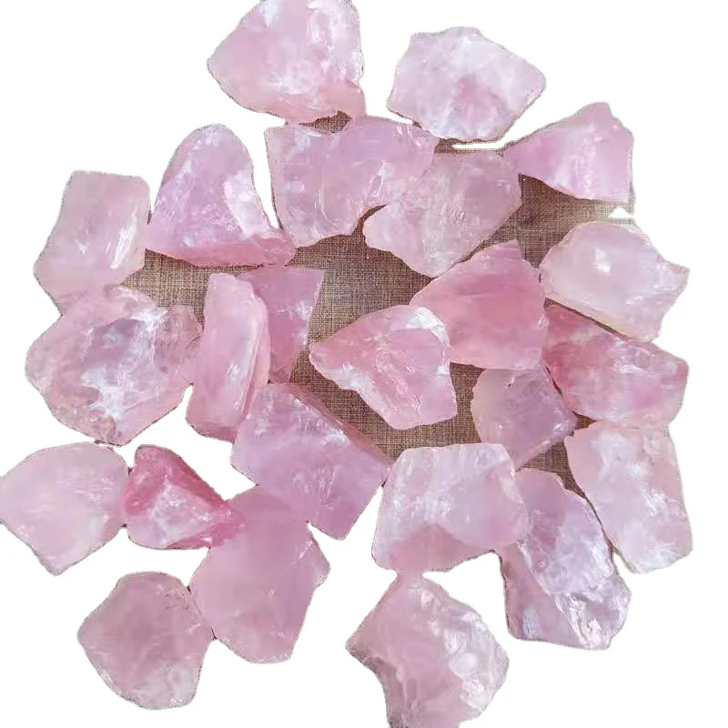 High Quality Natural raw rough rose quartz Stone Polished Crystal Gravel For Sale