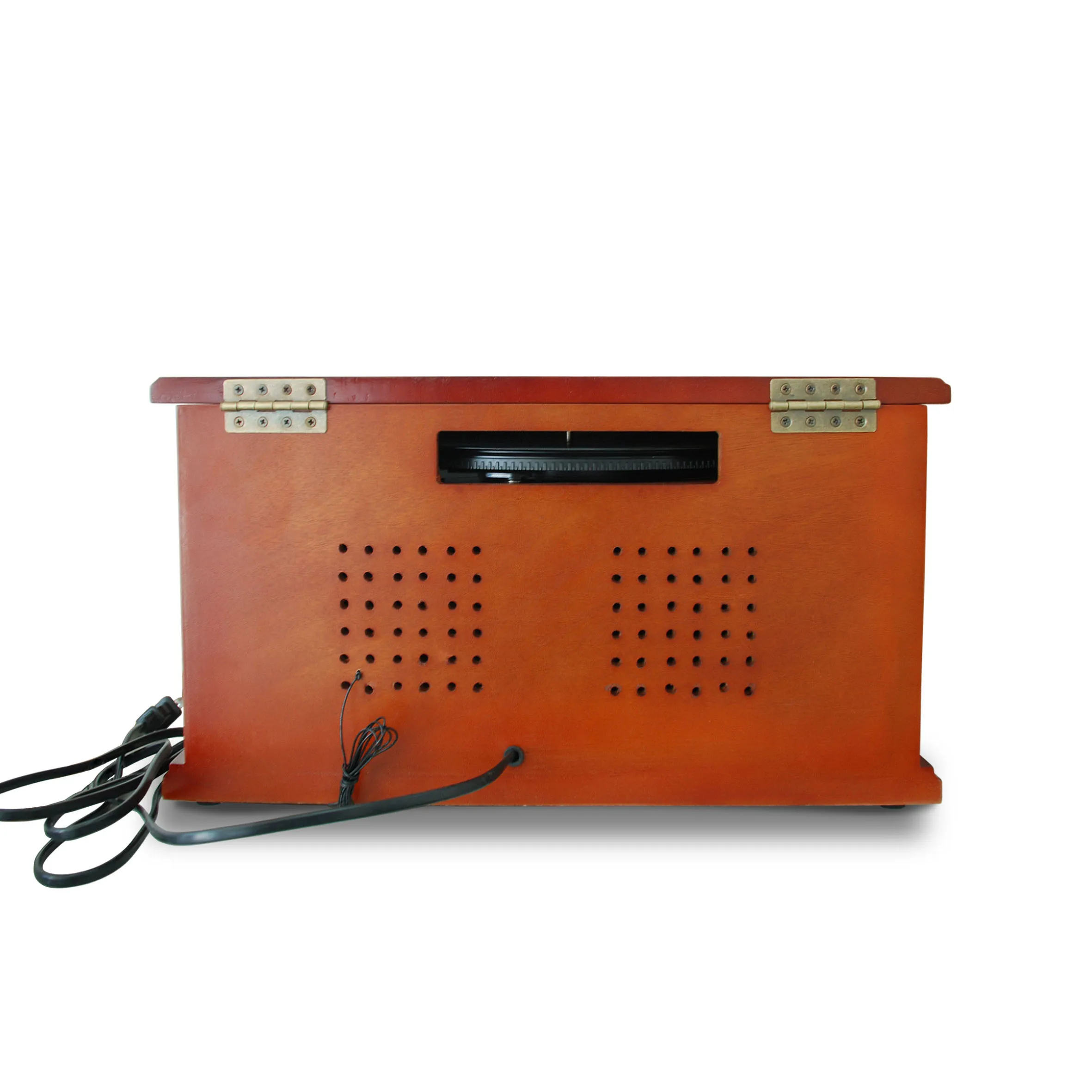 Classic retro wooden turntable  CD player AM/FM Analog Tuning music combo with Built-in Stereo Speaker