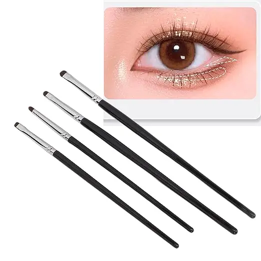 HXE-27 Factory new ergonomic handle small head dense pony hair eye detail makeup brushes 4pcs eye shadow brush kit for eyeliner