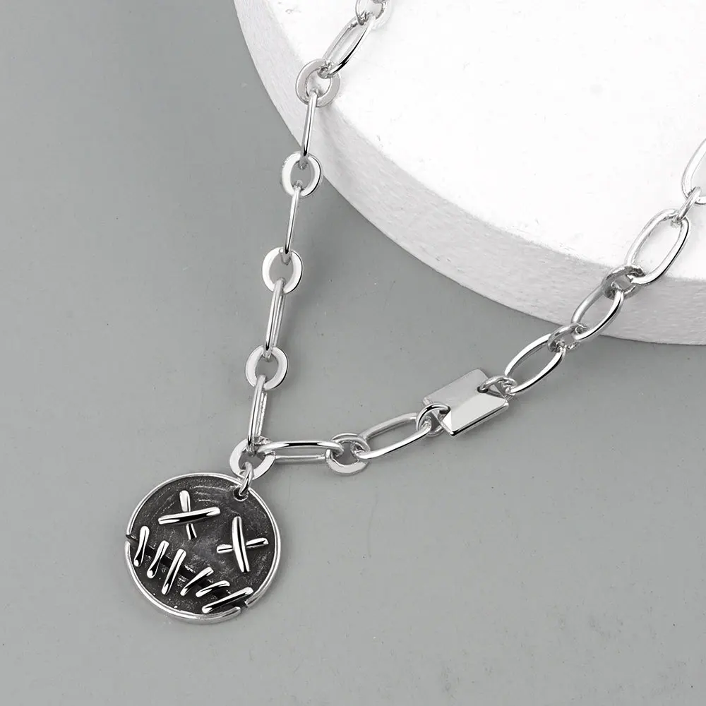 Korean Fashion Emoji necklace Couple Necklace Clavicle Chain For Men Womens Lover Necklace Christmas Party Jewelry