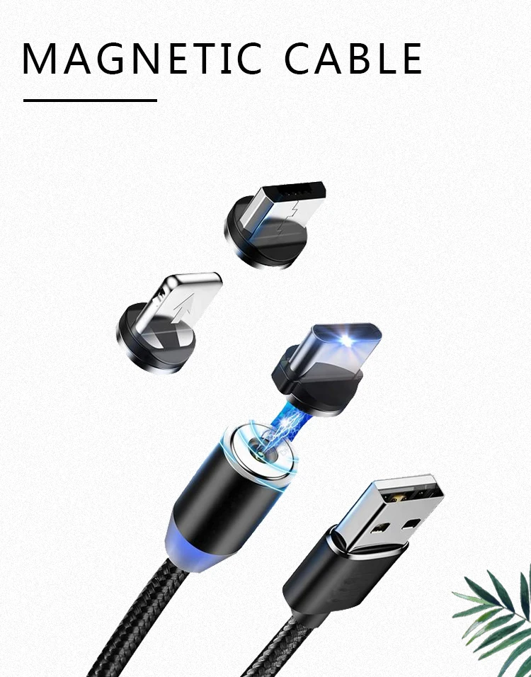 AORAX FREE shipping ready stocks micro usb type c 8 pin magnetic charging cable for iphone huawei samsung magnetic cable