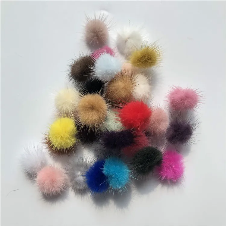 Wholesale colorful 30mm mink fur ball for jewelry findings
