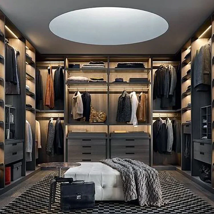 Factory Supply Top Selling Free Delivery Glossy Wooden Cabinet Clothes Wardrobe