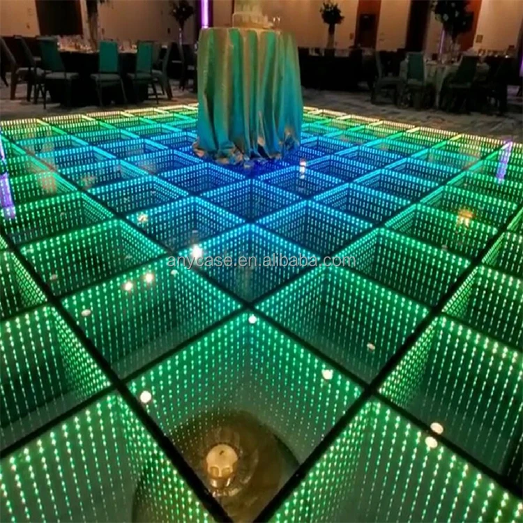 Wireless portable magnet mirror infinity 3d led dance floor